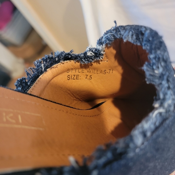 Yoki Dark Denim Studded Rose Mules - Picture 5 of 6